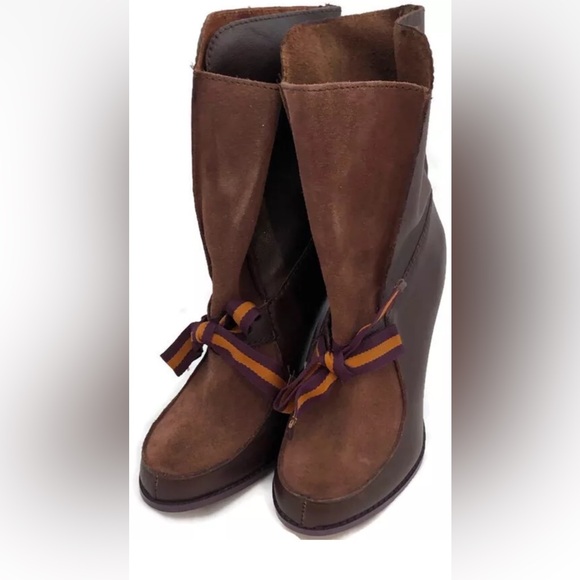 NIB- Poetic Licence Headliner 6.5M Leather Brown Pull-Up Mid-Calf Bootie - Picture 2 of 10